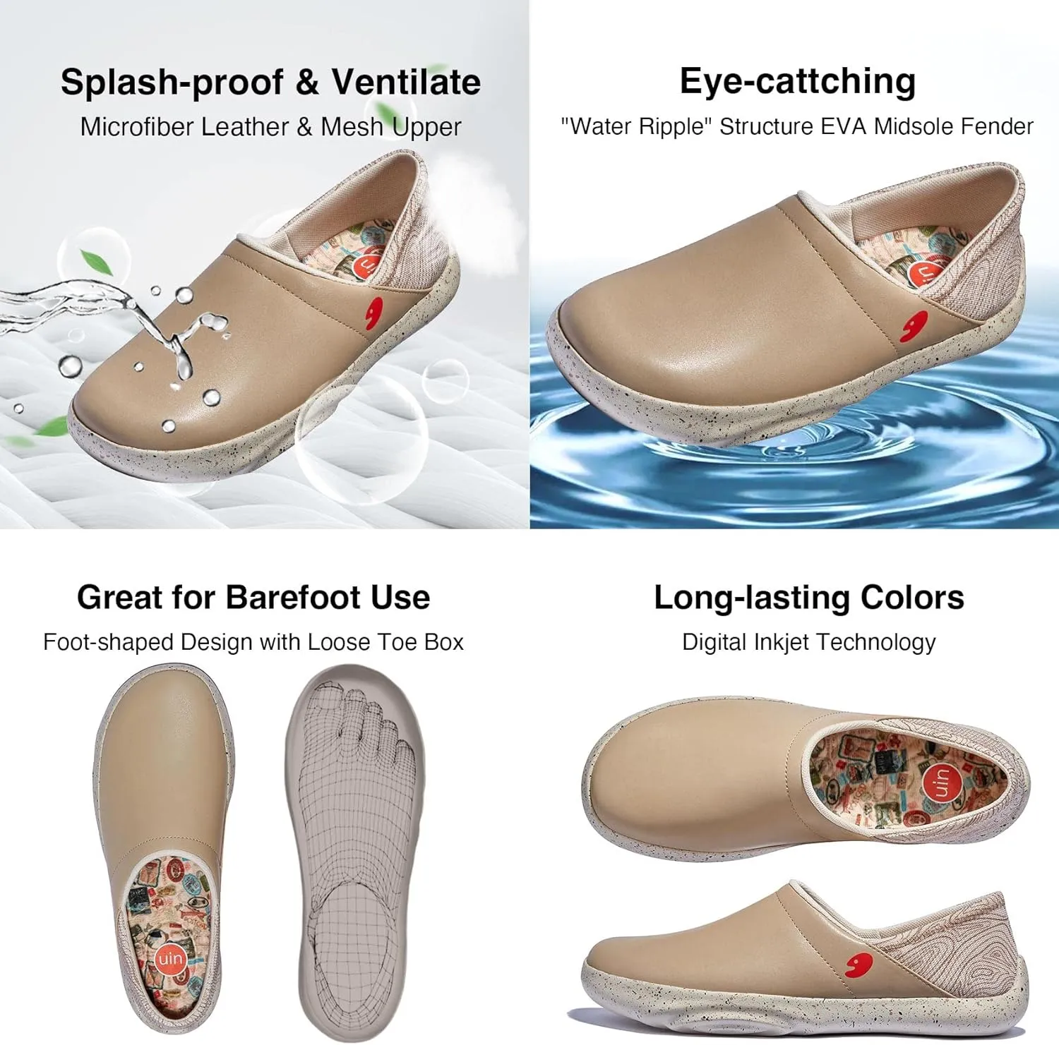 UIN Womens Loafers Casual Travel Barefoot Shoes Lightweight Comfort Slip On Sneakers Mojacar