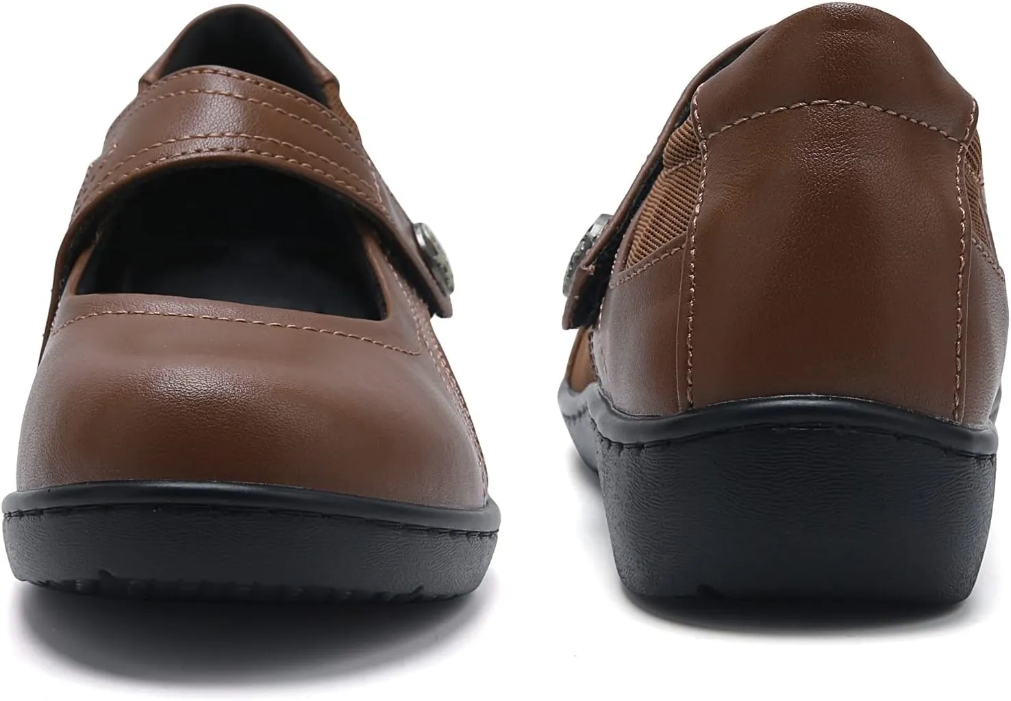 UZB Mary Jane Shoes Women Orthopedic Flats Comfortable Non Slip Work Shoes with Memory Foam