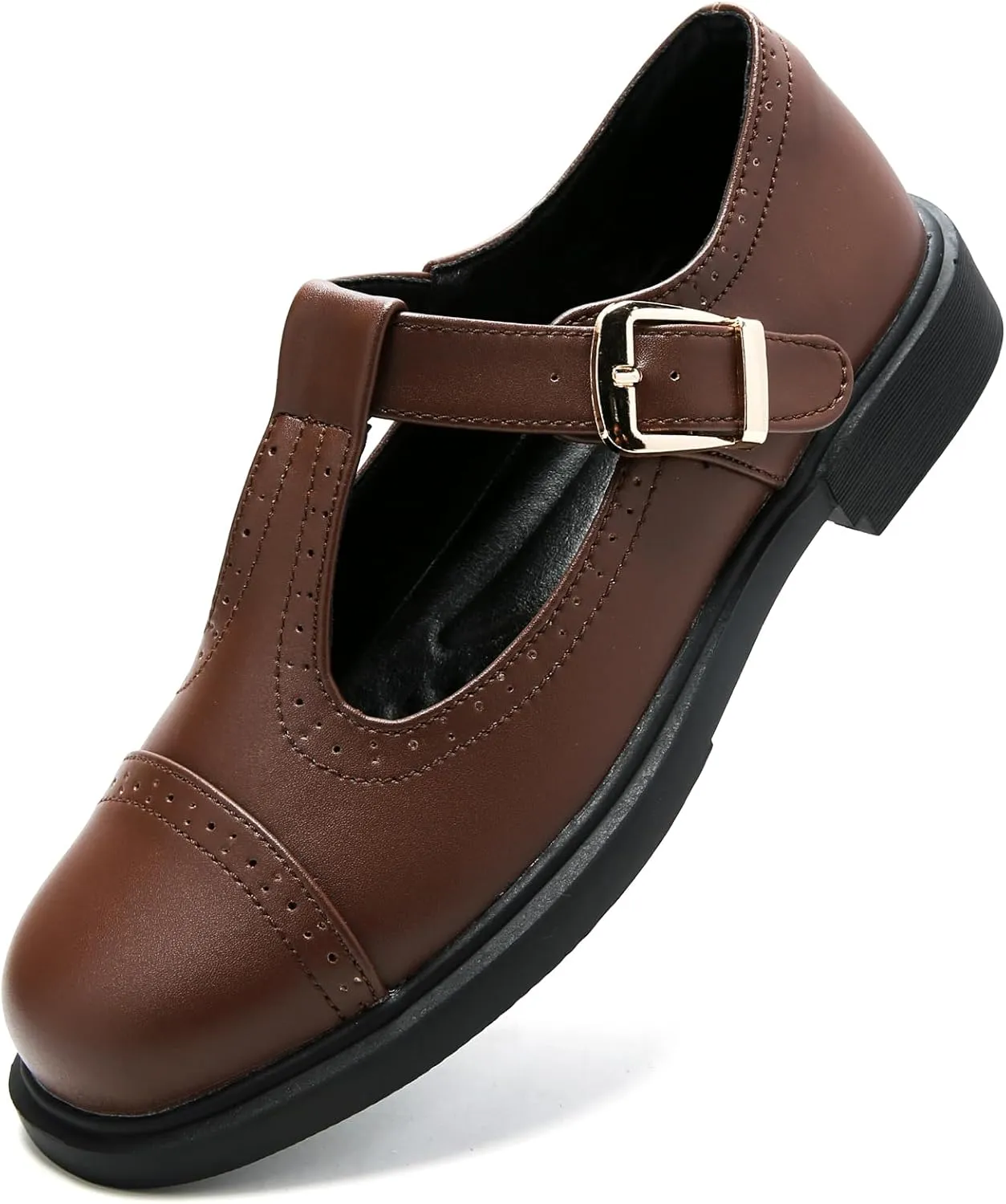 UZB Mary Jane Shoes Womens Flat Shoes Round Toe Memory Foam Casual Dress Shoes