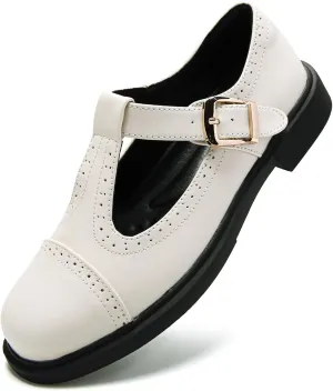UZB Mary Jane Shoes Womens Flat Shoes Round Toe Memory Foam Casual Dress Shoes