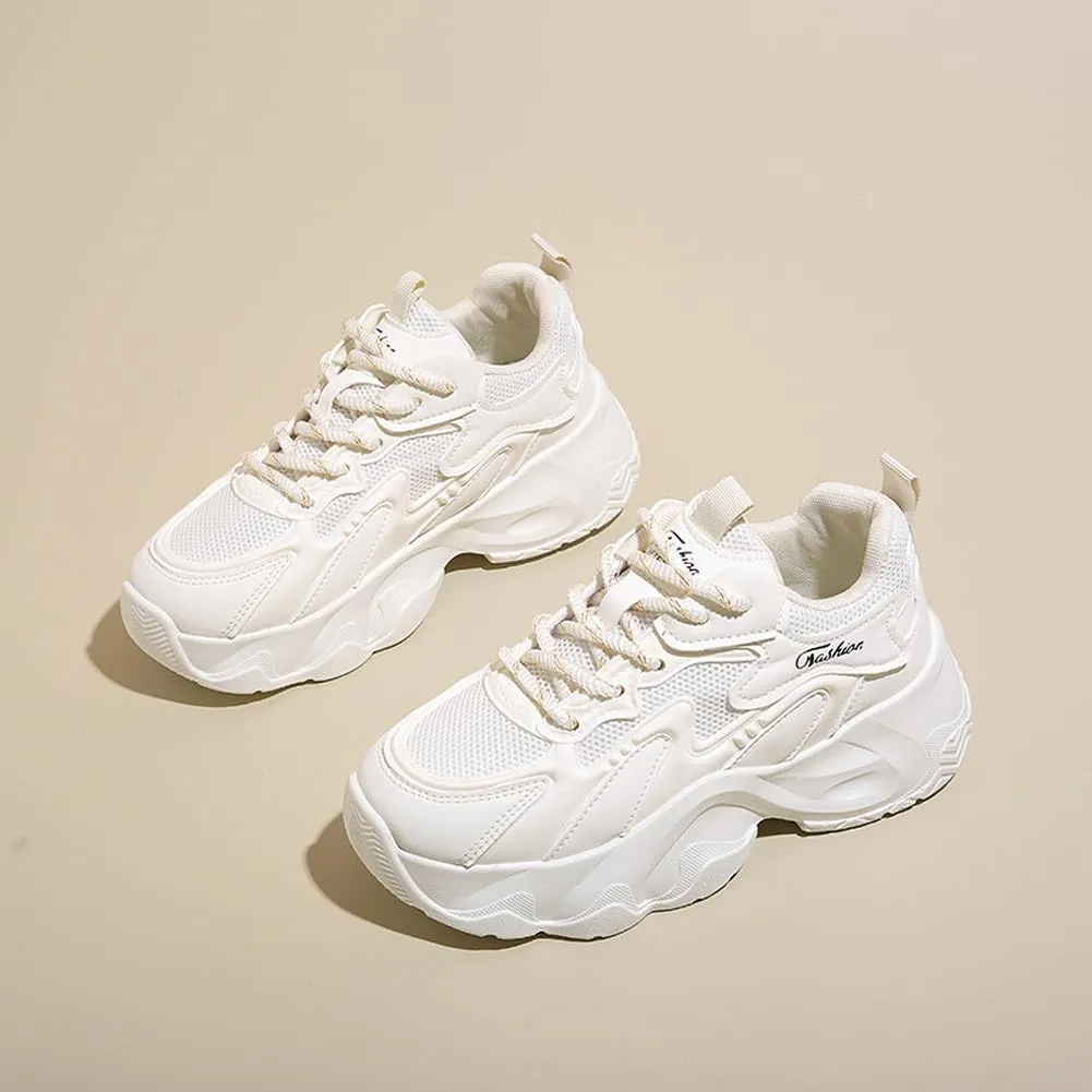 VAXAV Women's Stylish Chunky Shoes Breathable Mesh Platform Sneakers Casual Jogging Walking Shoes 5.5-8.5