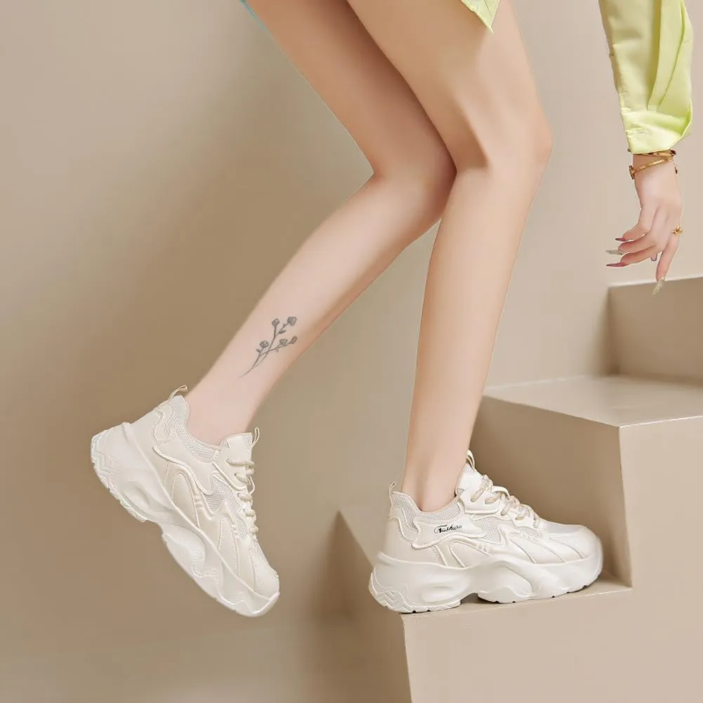 VAXAV Women's Stylish Chunky Shoes Breathable Mesh Platform Sneakers Casual Jogging Walking Shoes 5.5-8.5