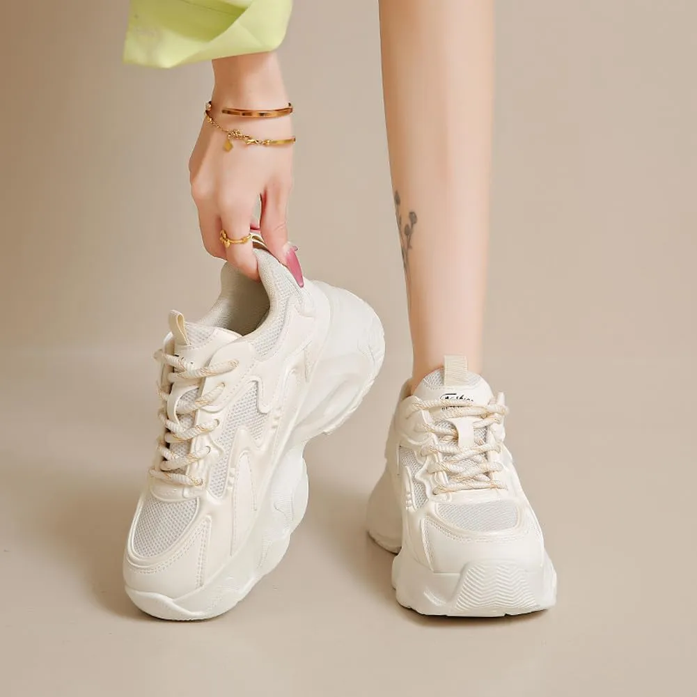 VAXAV Women's Stylish Chunky Shoes Breathable Mesh Platform Sneakers Casual Jogging Walking Shoes 5.5-8.5