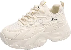 VAXAV Women's Stylish Chunky Shoes Breathable Mesh Platform Sneakers Casual Jogging Walking Shoes 5.5-8.5