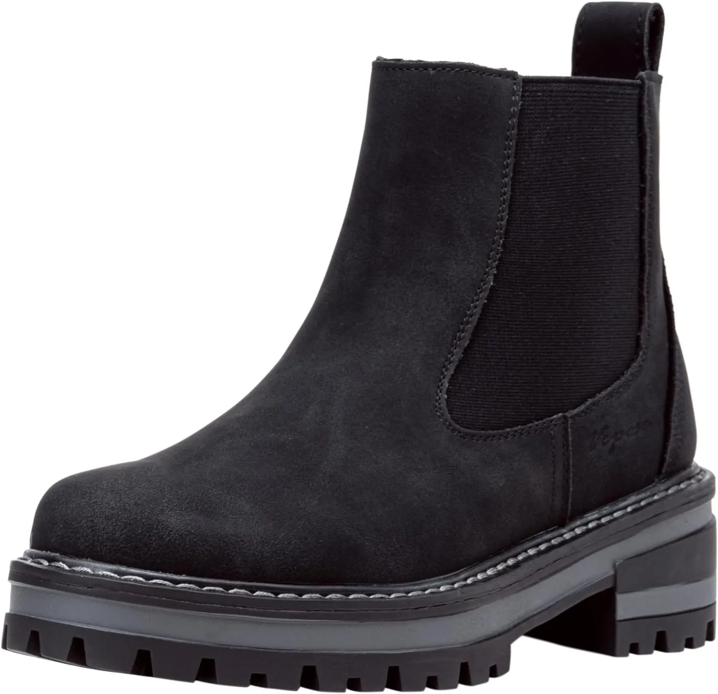 Vepose Women's Chelsea Ankle Boots Lug Sole Fashion Elastic Short Pull on 9608 Booties
