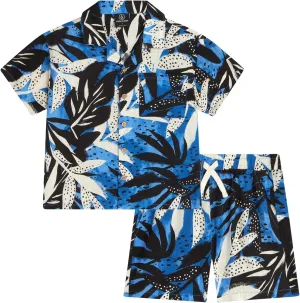 Volcom Toddler Boy Shorts Set - 2 Piece Short Sleeve Button Down Hawaiian Shirt & Matching Shorts, Little Boys Summer Outfits