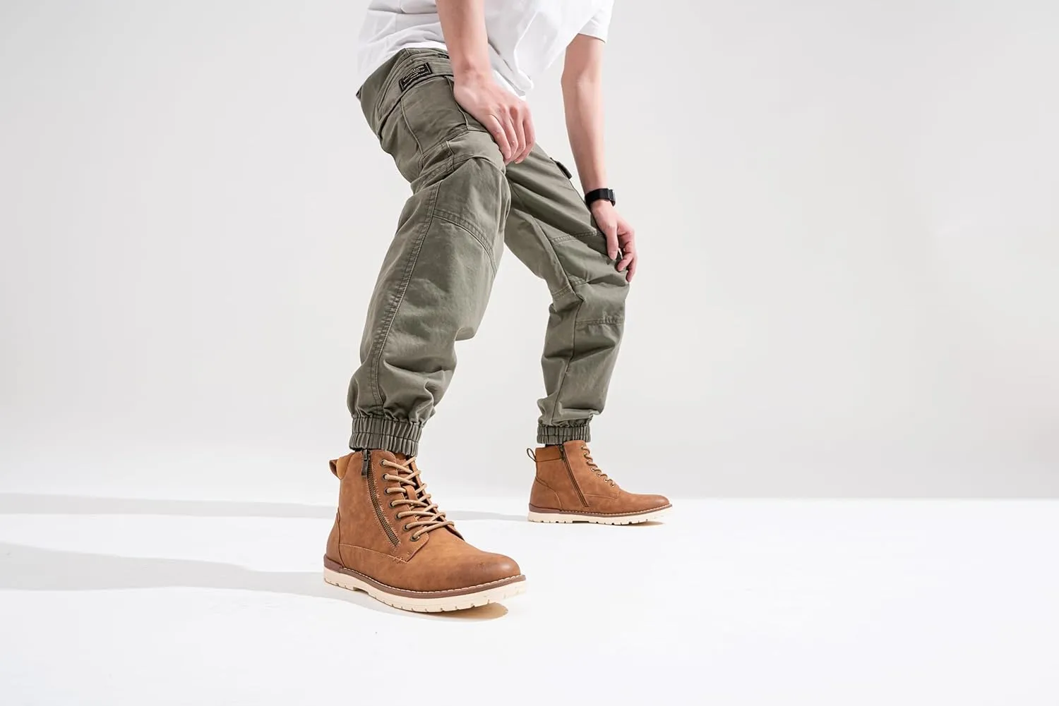 Vostey Men's Chukka Boots Motorcycle Casual Hiking Boot for Men