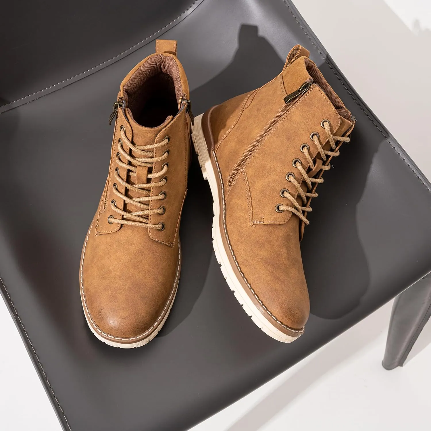 Vostey Men's Chukka Boots Motorcycle Casual Hiking Boot for Men