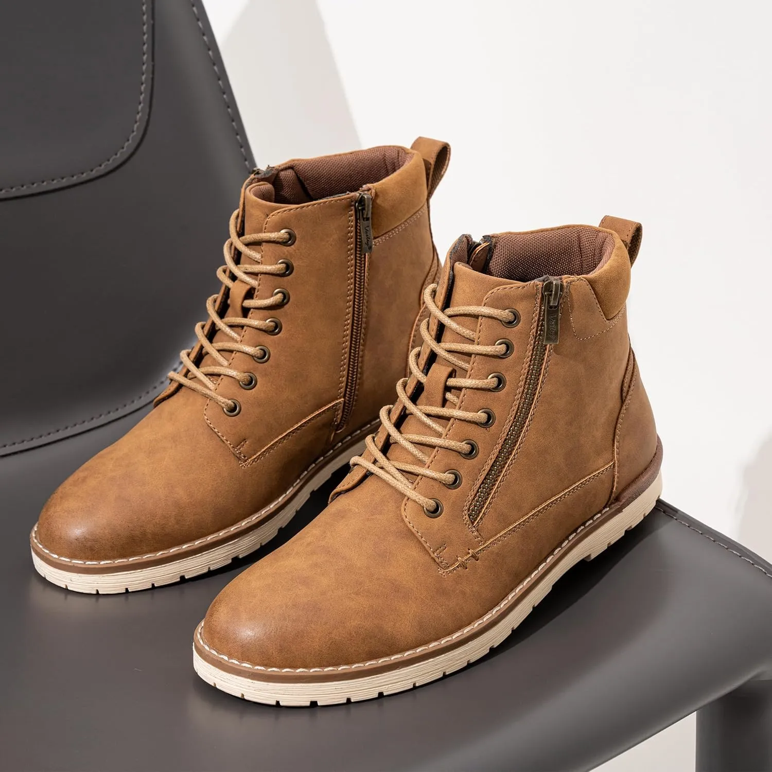 Vostey Men's Chukka Boots Motorcycle Casual Hiking Boot for Men