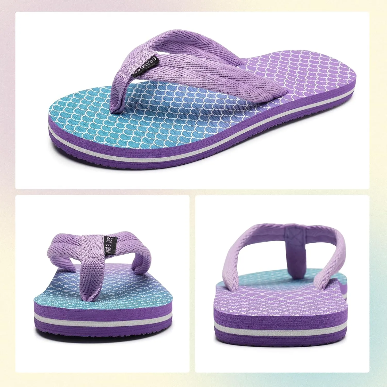 WateLves Girls Flip Flops Toddler Boys Girls Non-Slip Sport Sandals for Beach Swim Pool(Little Kid/Big Kid)