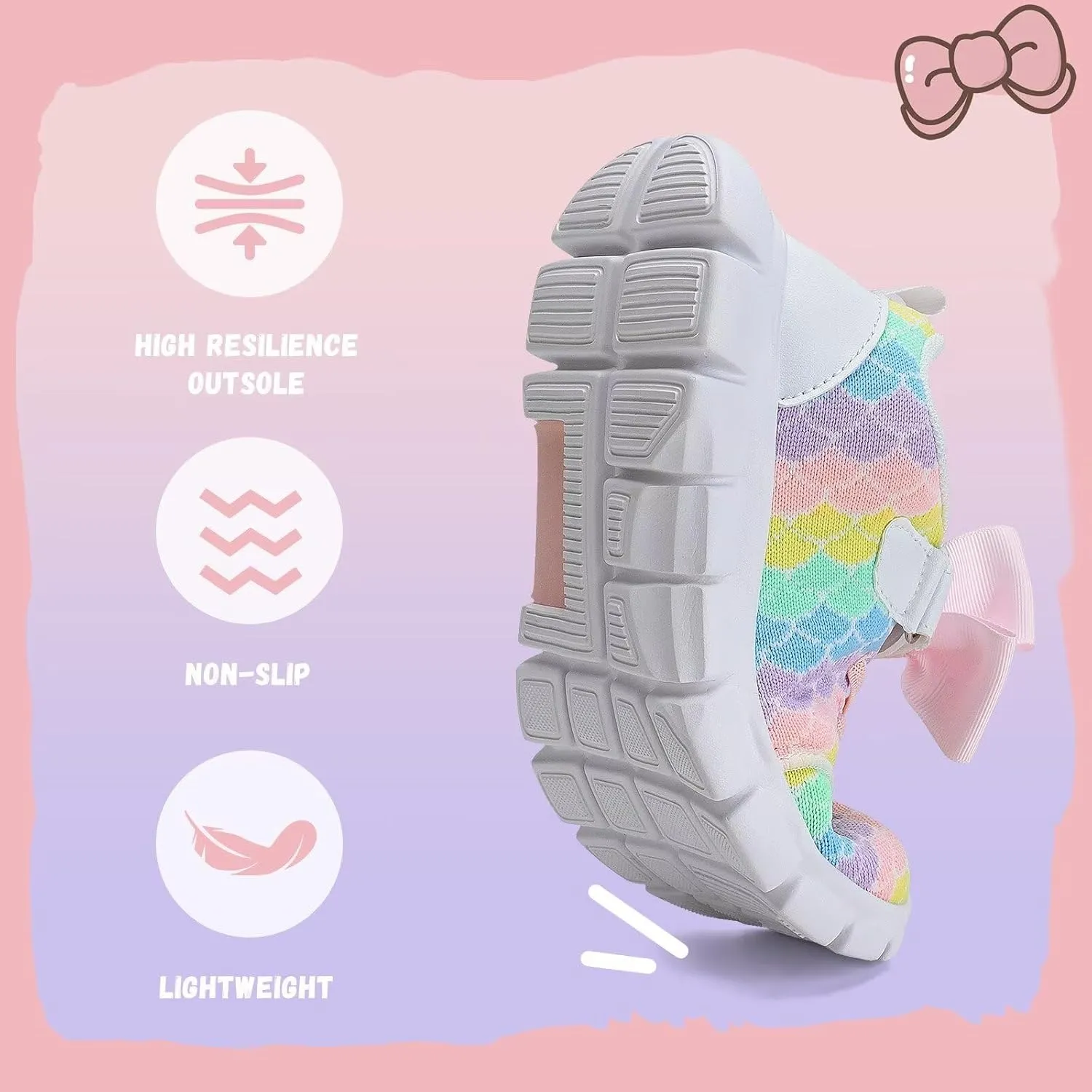 WateLves Girls Sneakers Lightweight Walking Shoes Comfortable Running Tennis Shoes for Toddler Little Kid/Big Kid