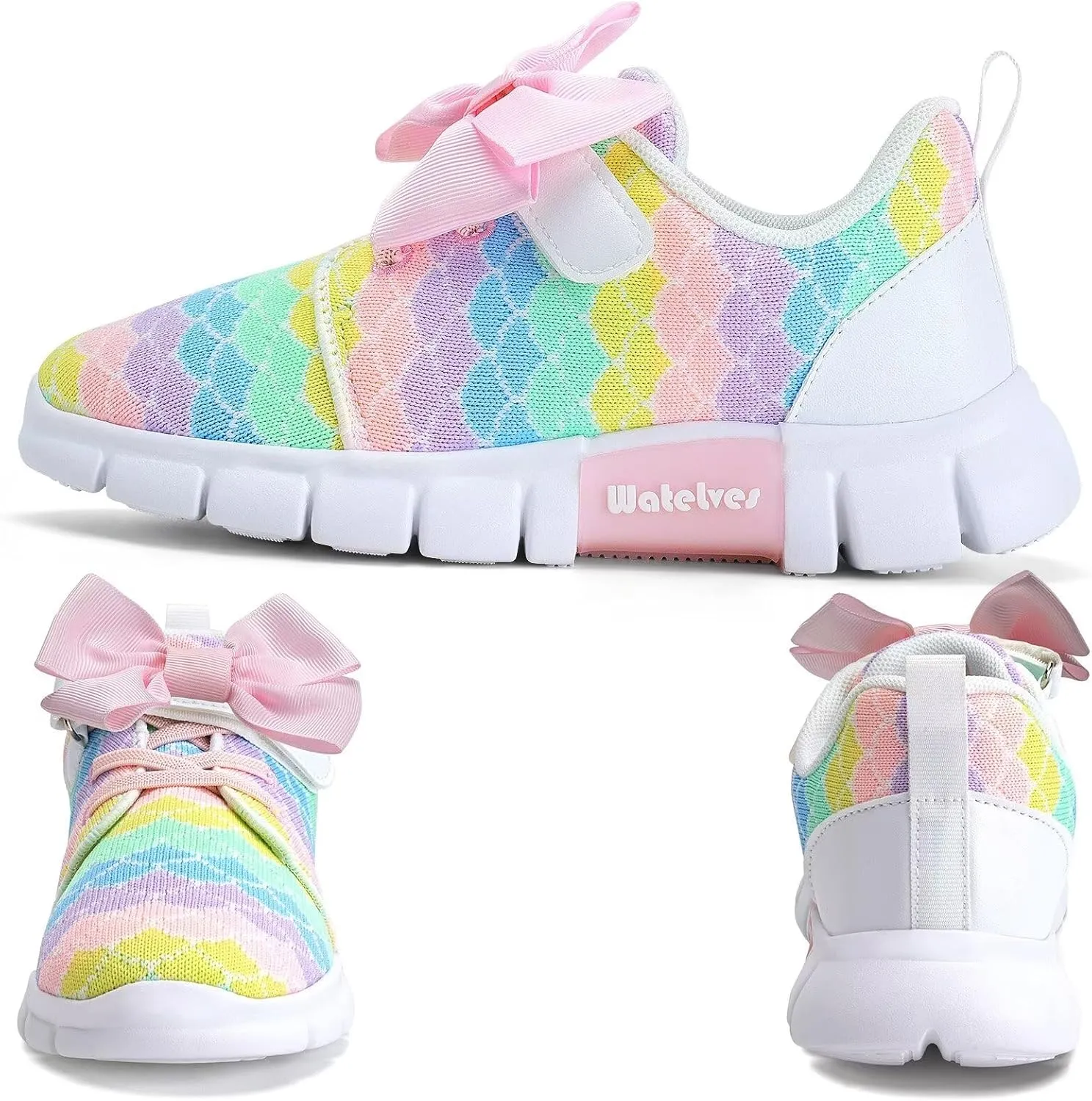 WateLves Girls Sneakers Lightweight Walking Shoes Comfortable Running Tennis Shoes for Toddler Little Kid/Big Kid