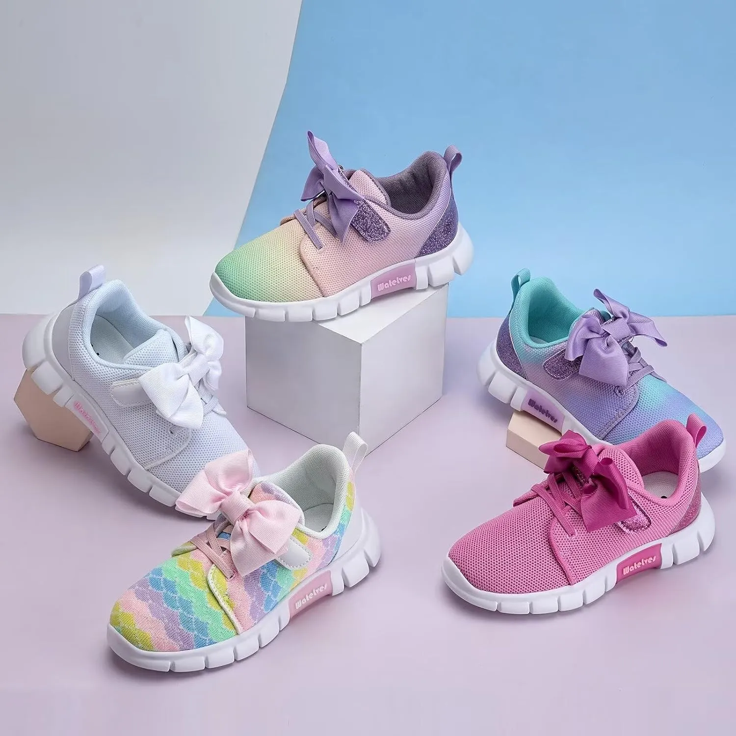WateLves Girls Sneakers Lightweight Walking Shoes Comfortable Running Tennis Shoes for Toddler Little Kid/Big Kid