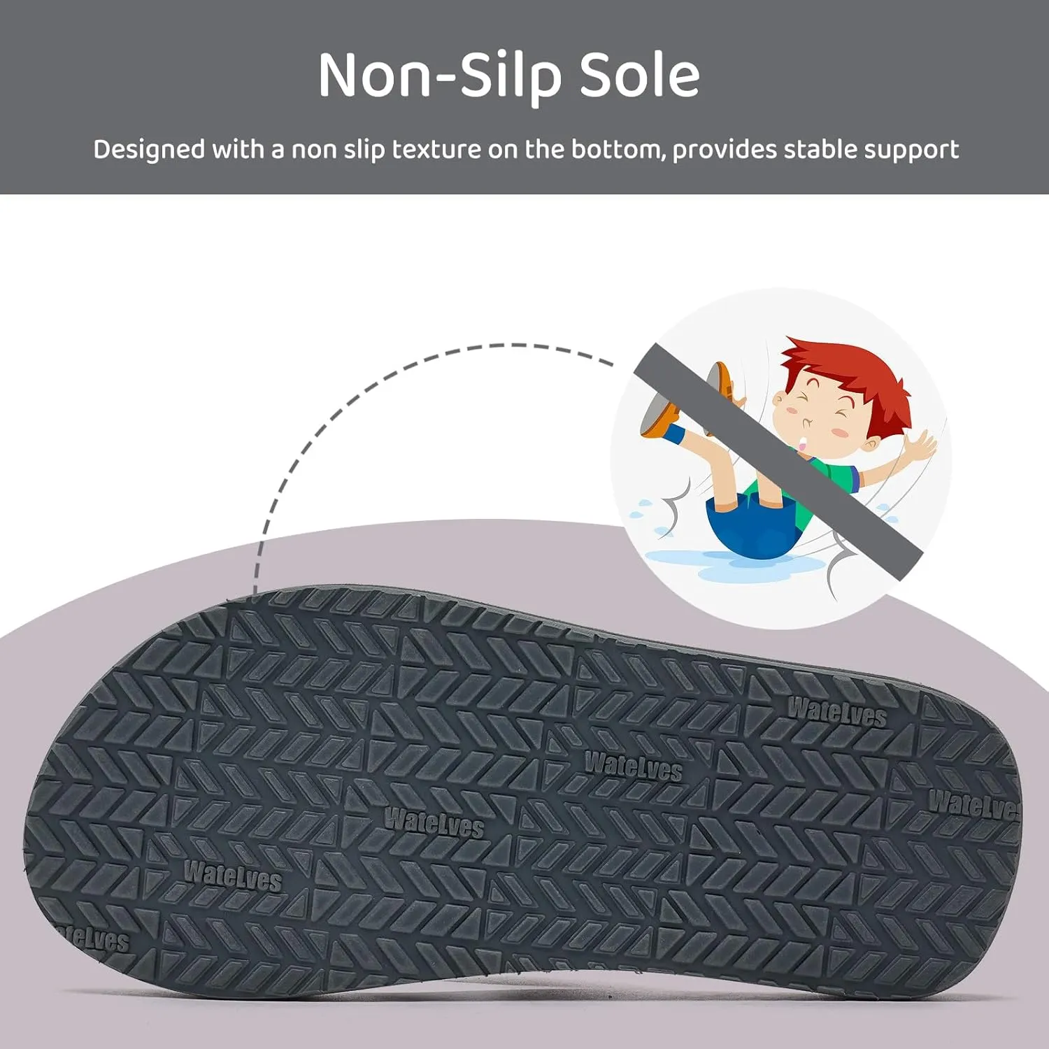 WateLves Kids Flip Flops Boys Girls Sandals Youth Big Kid Summer Slip on Thong Slide Sandals for Beach Pool Shower Little/Big Kid