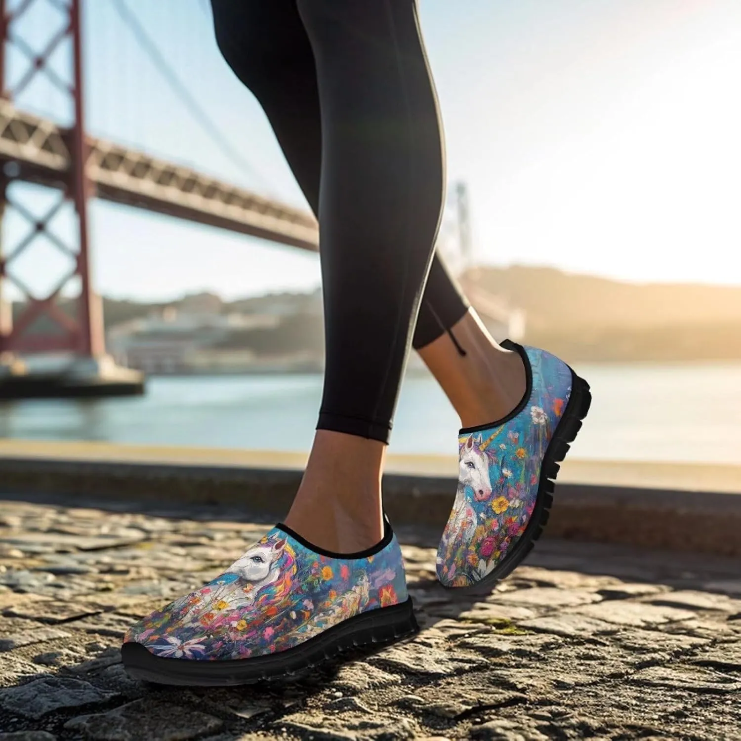 Women Fashion Art Painted Walking Sneaker Lightweight Travel Shoes