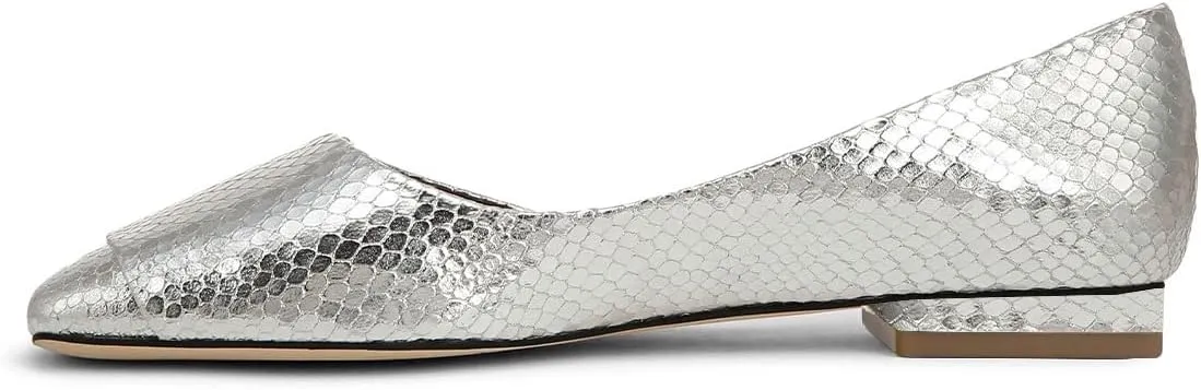 Women Fashion Pump Side Cut Ballet Flats Block Low Heeled Square Toe Slip On Shoes Working Shopping Party Size 4-16 US