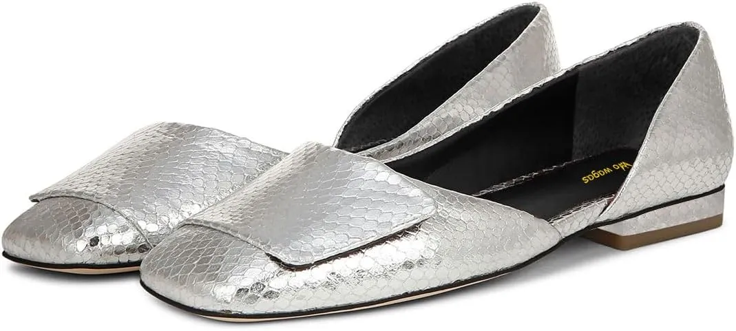 Women Fashion Pump Side Cut Ballet Flats Block Low Heeled Square Toe Slip On Shoes Working Shopping Party Size 4-16 US