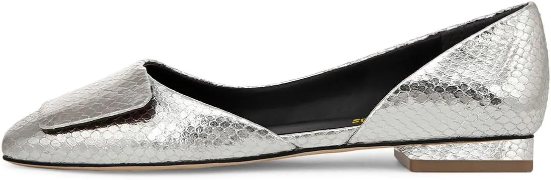 Women Fashion Pump Side Cut Ballet Flats Block Low Heeled Square Toe Slip On Shoes Working Shopping Party Size 4-16 US
