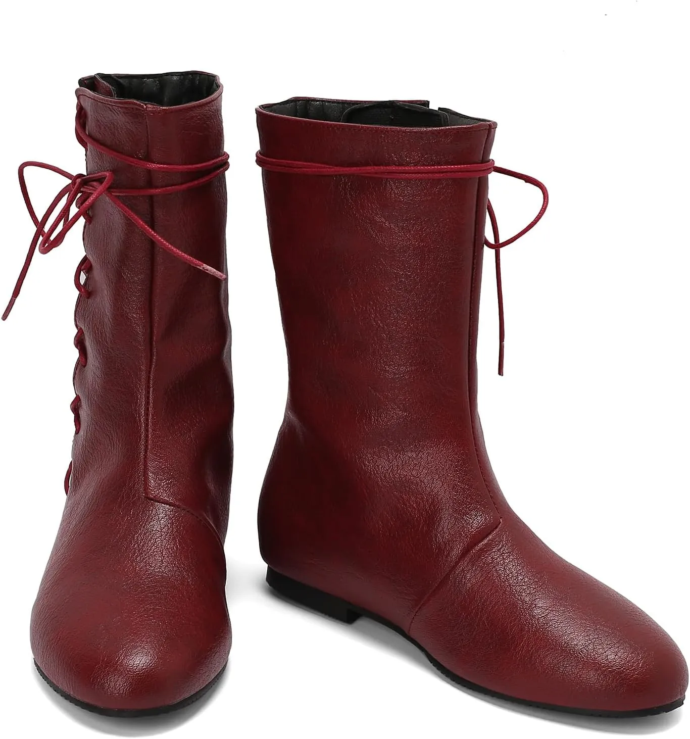 Women Retro Moccasin Mid Boots Flats Lace Up Ancient Roman Gladiator Boots