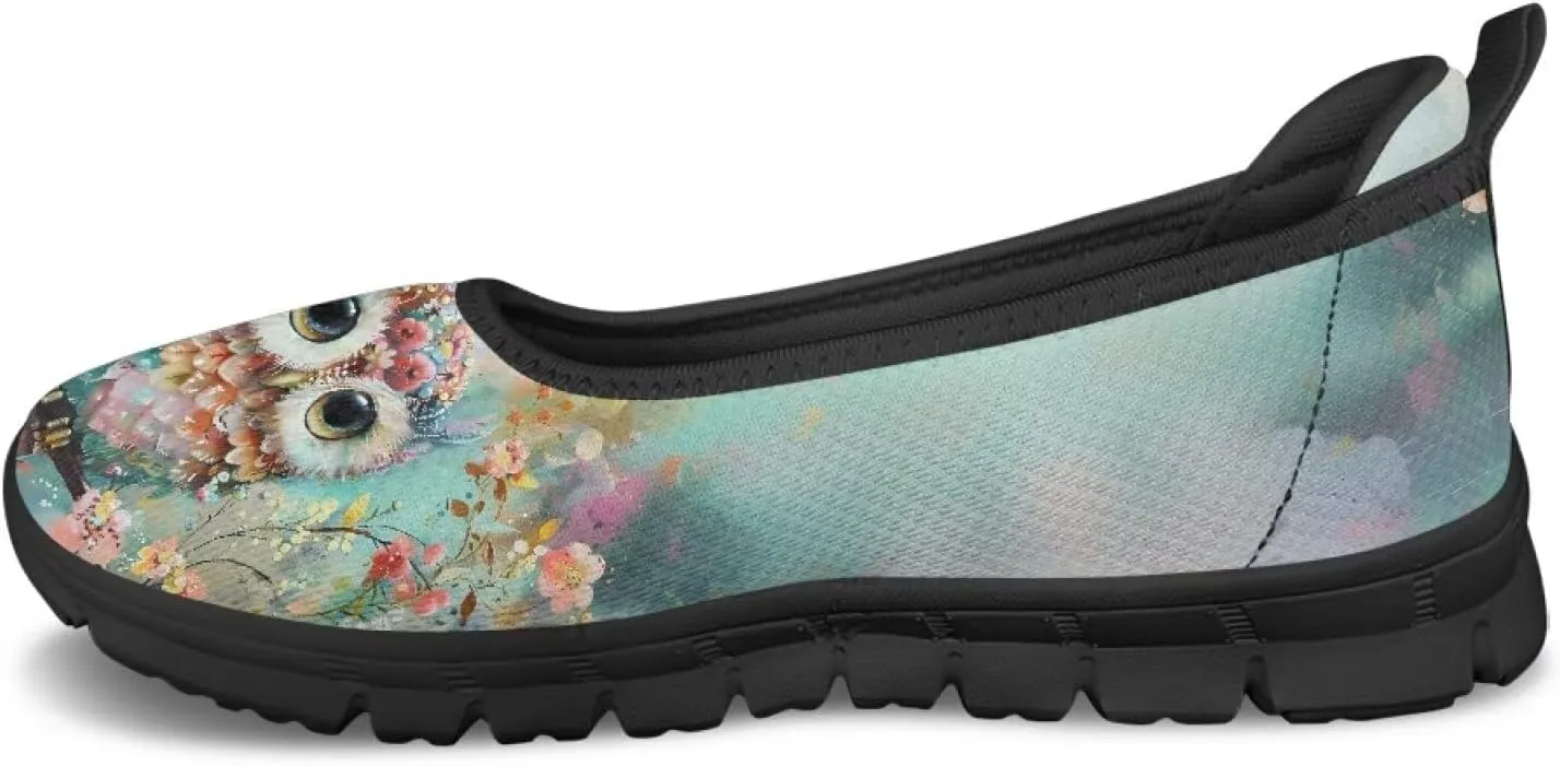 Women's Animals Slip On Sneakers Breathable Mesh Flats Shoes Lightweight Casual Walking Shoes for Shopping & Leisure Black Sole Size 6-11