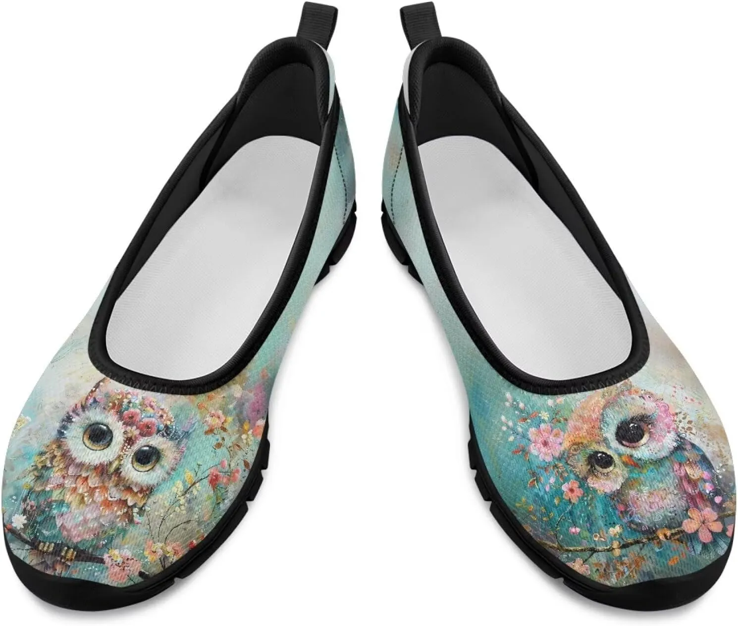 Women's Animals Slip On Sneakers Breathable Mesh Flats Shoes Lightweight Casual Walking Shoes for Shopping & Leisure Black Sole Size 6-11