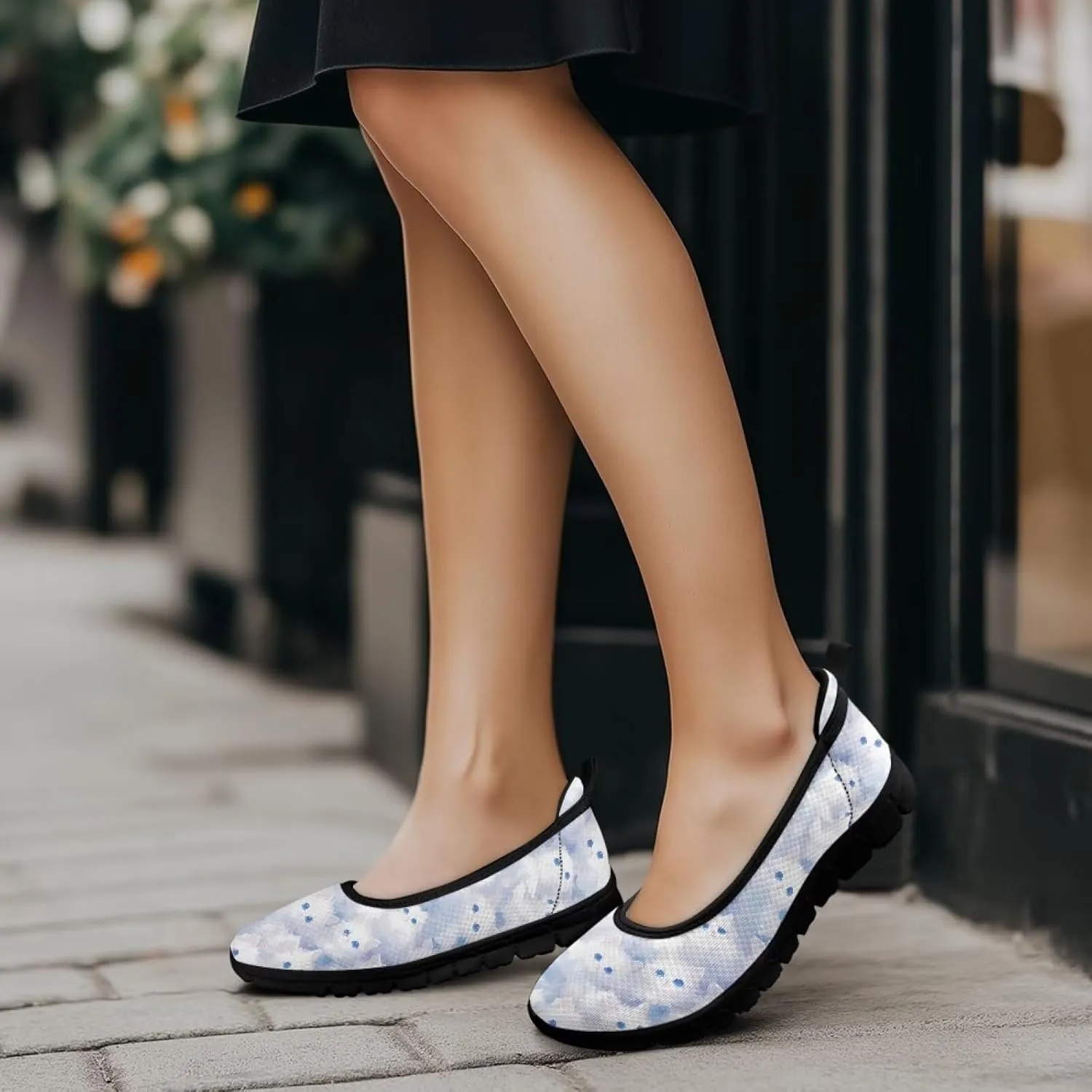 Women's Animals Slip On Sneakers Breathable Mesh Flats Shoes Lightweight Casual Walking Shoes for Shopping & Leisure Black Sole Size 6-11