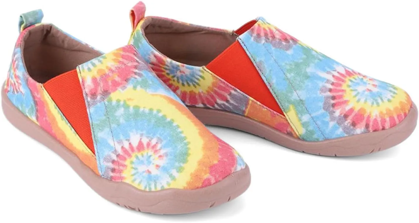 Women's Art Painted Casual Loafers, Extra Wide Slip-on Diabetic Shoes for Women, Comfortable Canvas Arch Support Walking Shoes