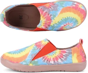 Women's Art Painted Casual Loafers, Extra Wide Slip-on Diabetic Shoes for Women, Comfortable Canvas Arch Support Walking Shoes
