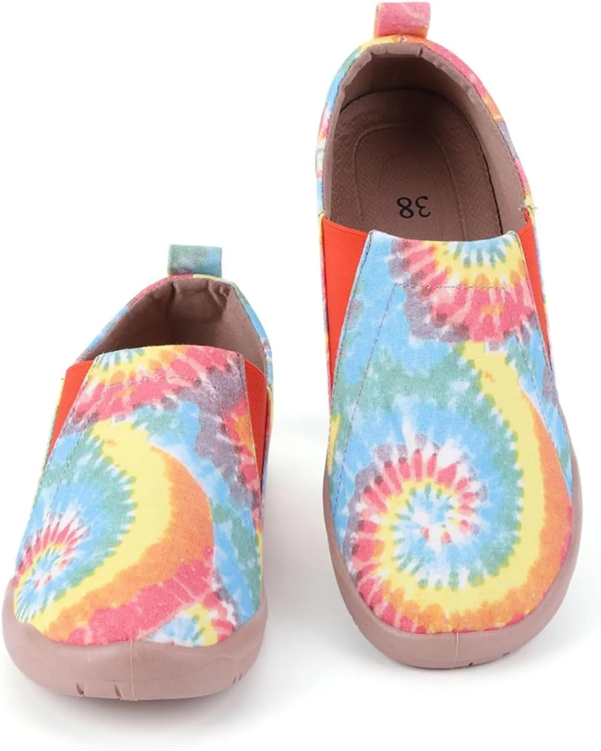 Women's Art Painted Casual Loafers, Extra Wide Slip-on Diabetic Shoes for Women, Comfortable Canvas Arch Support Walking Shoes