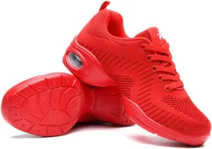 Women's Breathable Air Cushion Jazz Dance Shoes Lace Up Mesh Sneakers Athletic Walking Dance Thick Soled