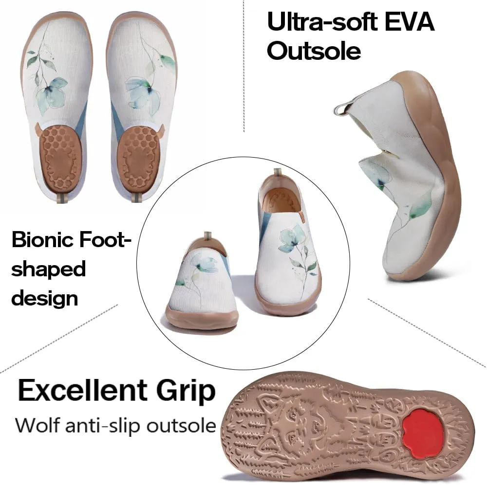 Women's Casual Sneakers Lightweight Walking Slip On Shoes Art Painted Knitted Travel Loafers