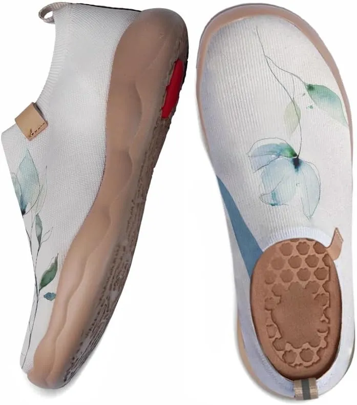 Women's Casual Sneakers Lightweight Walking Slip On Shoes Art Painted Knitted Travel Loafers