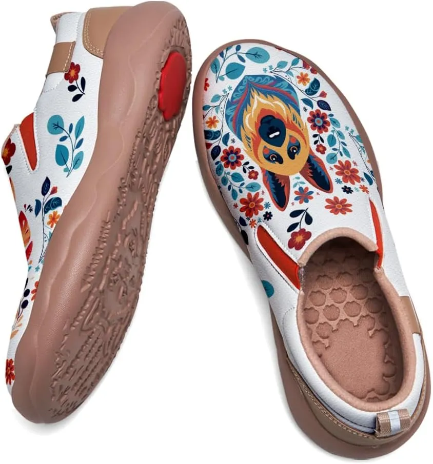 Women's Comfortable Loafers Slip Ons Walking Casual Lightweight Animal Painted Athletic Shoes Ethnic Tribal Style