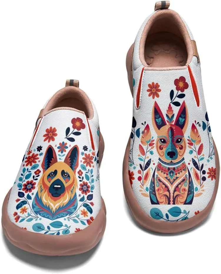 Women's Comfortable Loafers Slip Ons Walking Casual Lightweight Animal Painted Athletic Shoes Ethnic Tribal Style