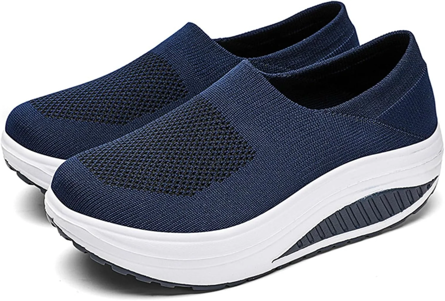 Women's Comfortable Thick Bottom Mesh Breathable Loafers Shoes Comfortable, Lightweight, Non-Slip Rocker Walking Shoes.