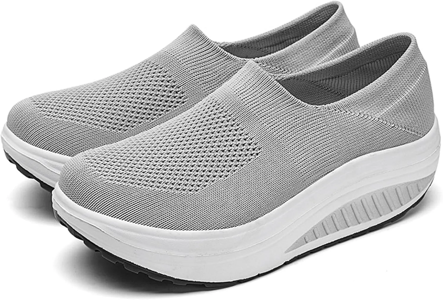 Women's Comfortable Thick Bottom Mesh Breathable Loafers Shoes Comfortable, Lightweight, Non-Slip Rocker Walking Shoes.