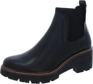 Womens Demi Leather Lug Sole Chelsea Boots Black 10 Medium (B,M)