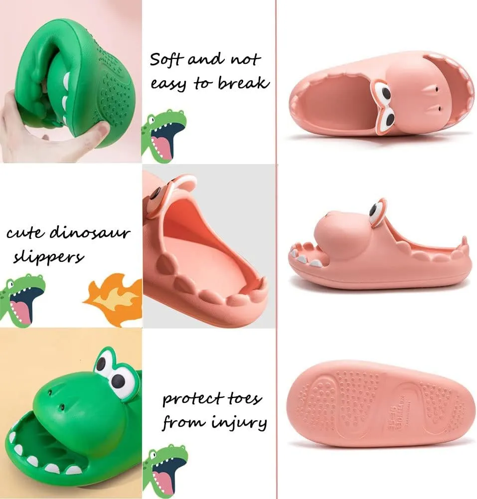 Women's Dinosaur Slippers Cute Big Mouth Sandals EVA Open Toe Soft Slippers Casual Beach Shoes Spa Sandals indoor outdoor