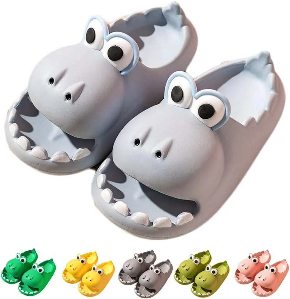 Women's Dinosaur Slippers Cute Big Mouth Sandals EVA Open Toe Soft Slippers Casual Beach Shoes Spa Sandals indoor outdoor