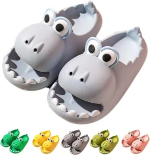 Women's Dinosaur Slippers Cute Big Mouth Sandals EVA Open Toe Soft Slippers Casual Beach Shoes Spa Sandals indoor outdoor