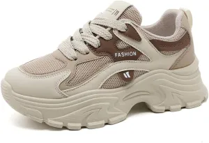 Women's Fashion Thick Sole Mesh Sneakers Road Running Walking Shoes