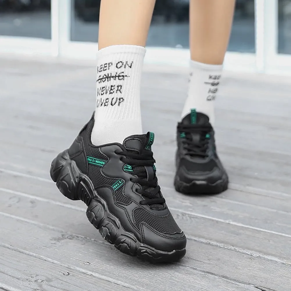Women's Fashion Thick Sole Mesh Sneakers Road Running Walking Shoes
