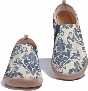 Women's Floral Art Painted Shoes Knitted Slip On Loafers Comfort Walking Sneakers