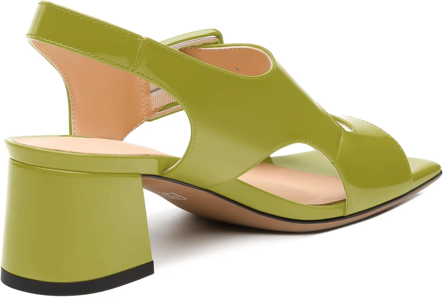 Womens Heeled Sandals Shoes, Square Peep Toe Mid Block Heel Ankle Strap Sandals for Women, Leather Insole Chunky Heel Sandals with Buckle 2"
