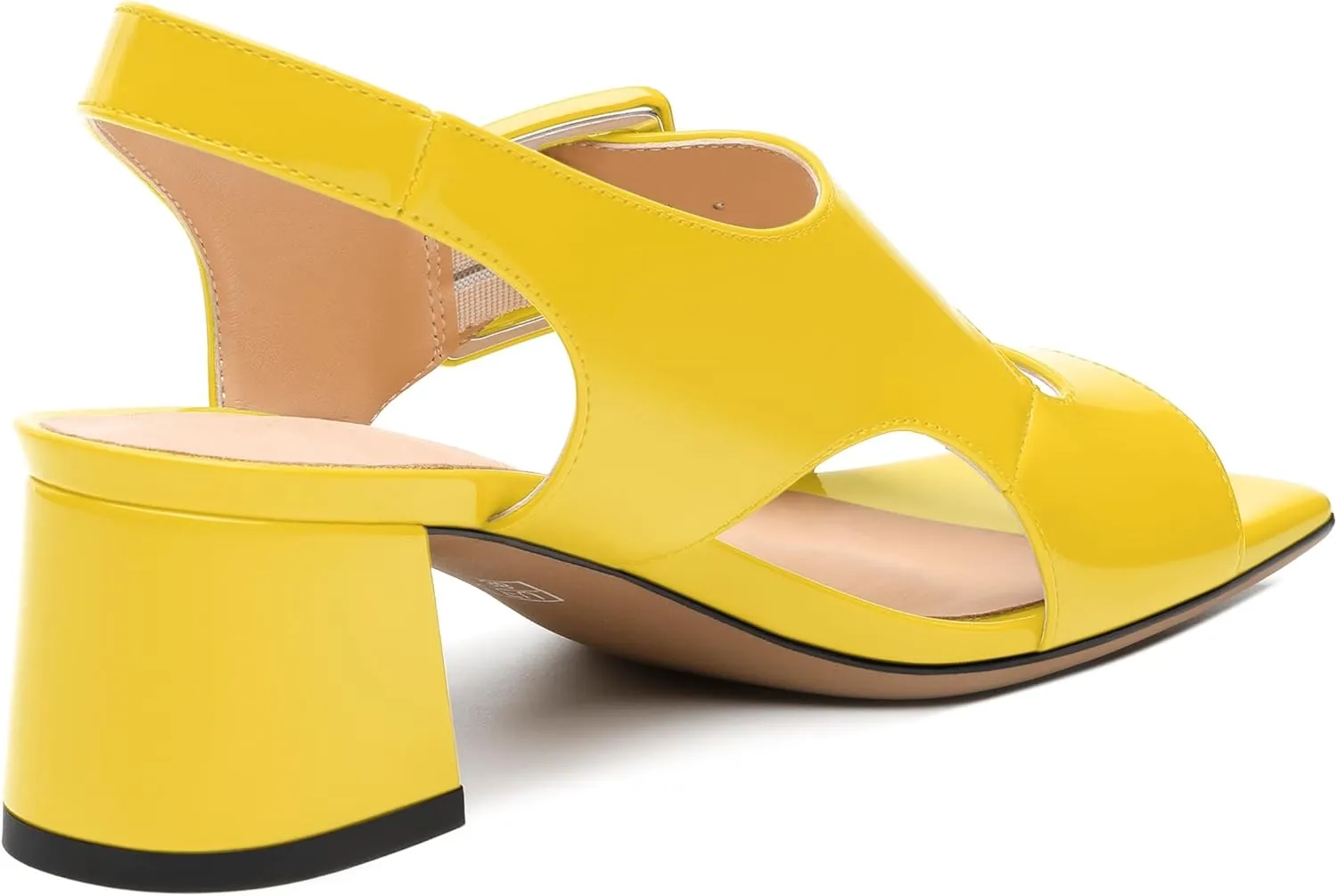 Womens Heeled Sandals Shoes, Square Peep Toe Mid Block Heel Ankle Strap Sandals for Women, Leather Insole Chunky Heel Sandals with Buckle 2"