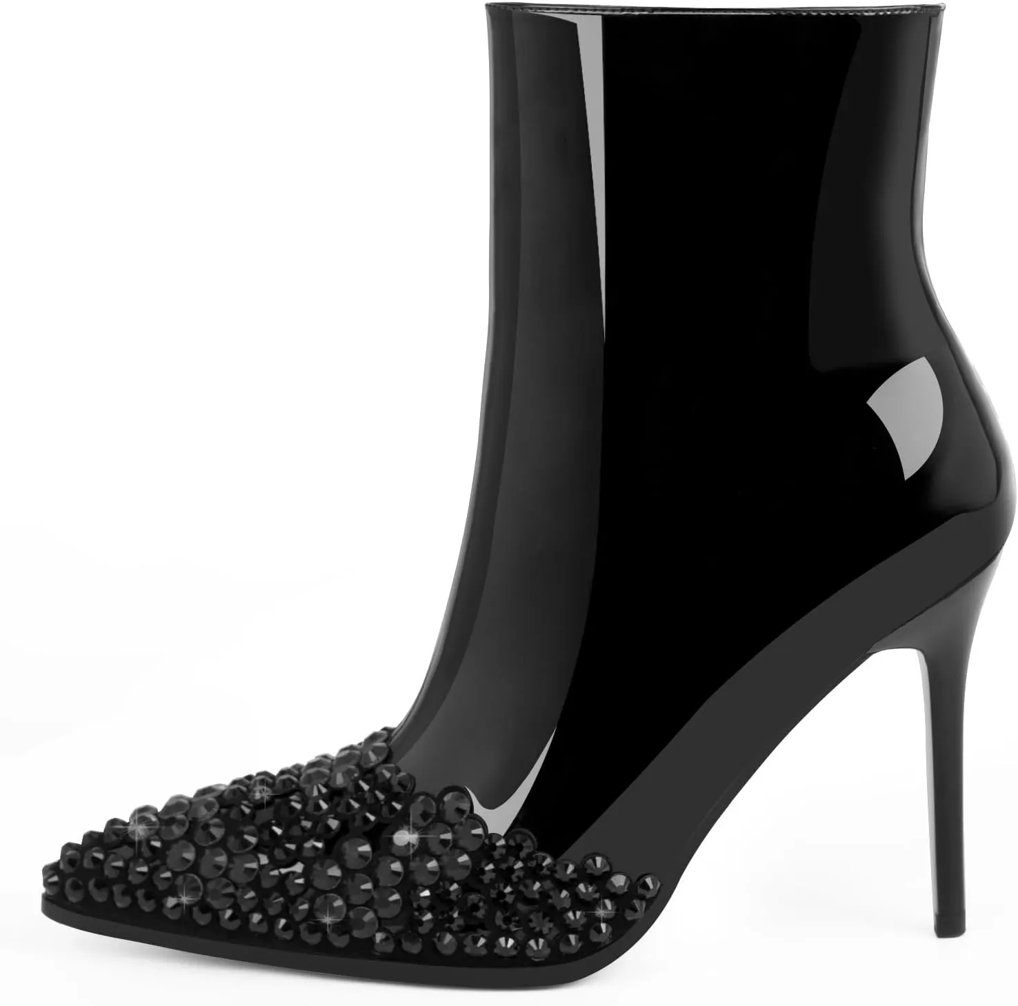 Women's High Heel Sexy Ankle Boots Rhinestone Pointed Toe Shoes