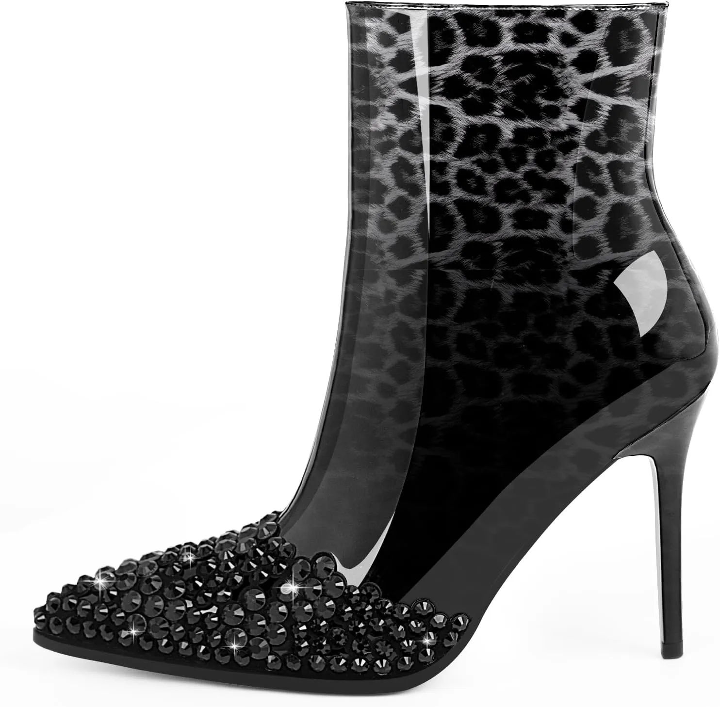 Women's High Heel Sexy Ankle Boots Rhinestone Pointed Toe Shoes