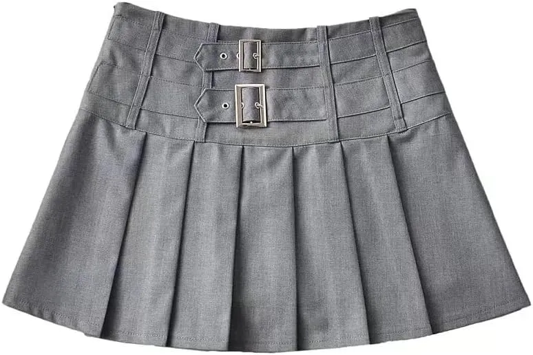 Women's High Waist Pleated Mini Skirt - Summer Non-Stretch Patchwork Skirt