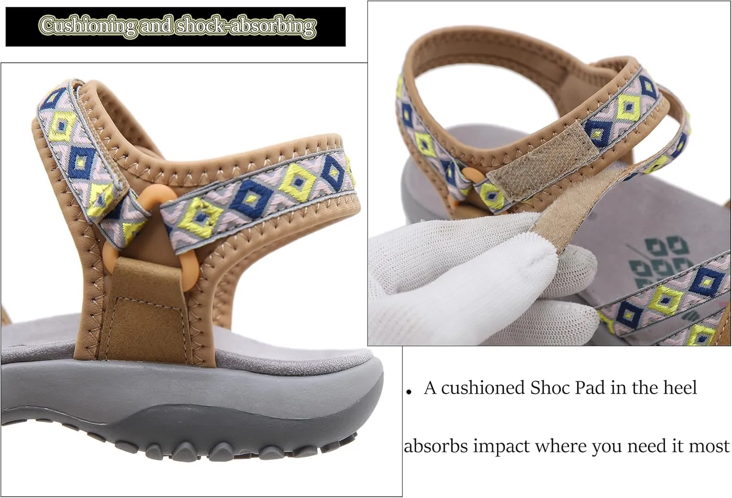 Womens Hiking Sandals Ladies Sport Sandals with Arch Support Comfortable Outdoor Sandals Adjustable Strap Summer Fashionable Shoes