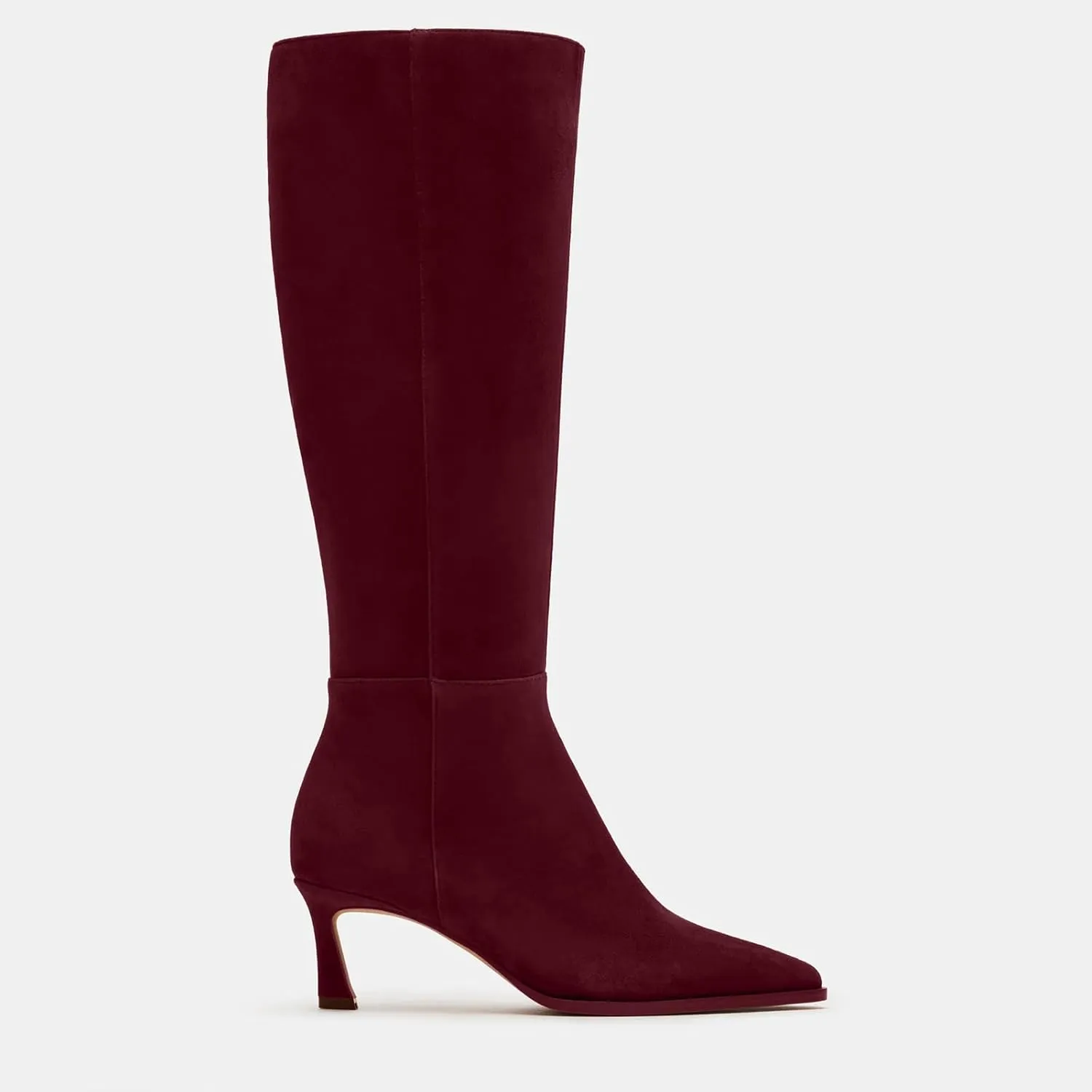 Women's Knee High Boots Kitten Heels Pointed Toe Side Zipper Wide Calf Stiletto Tall Boots for Women Wedding Porm Dress Shoes